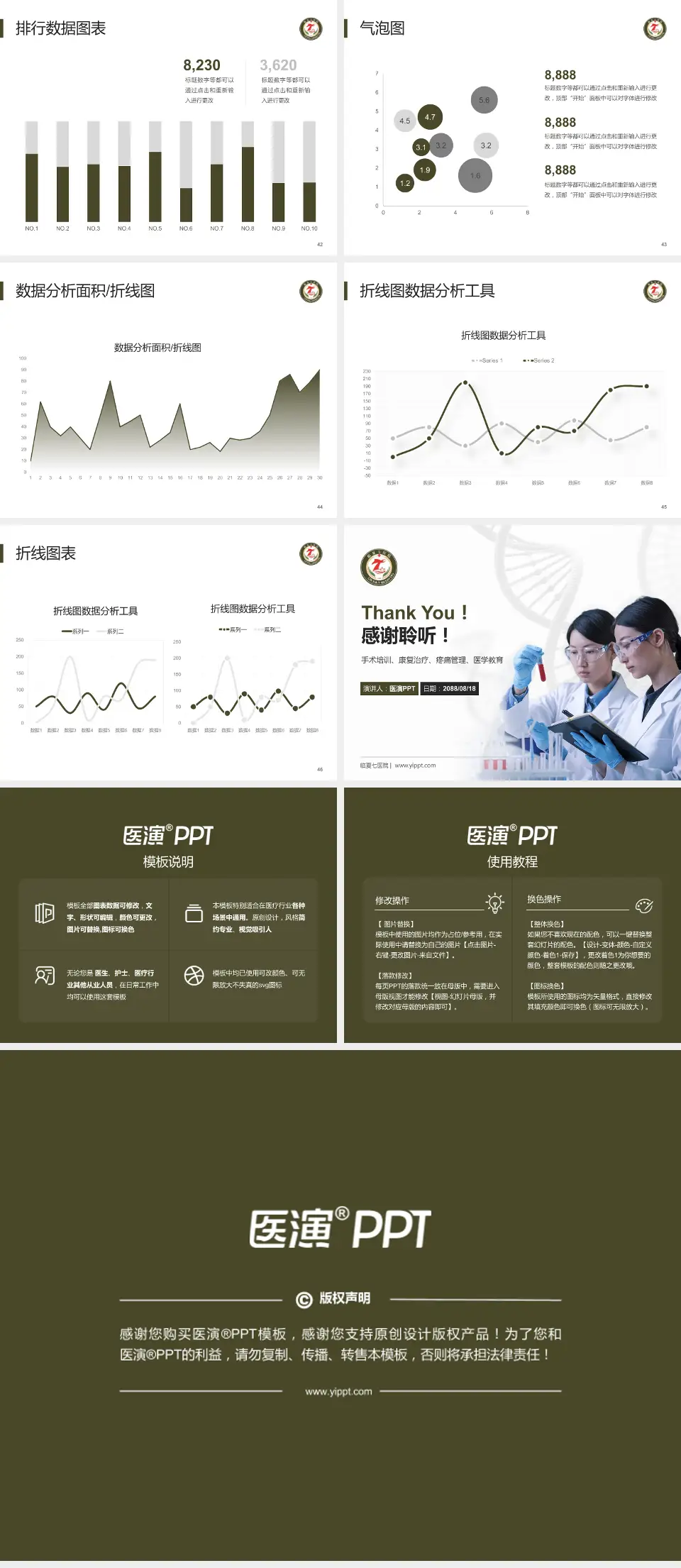 临夏七医院科研成果展示PPT模板4:3格式幻灯片预览图6