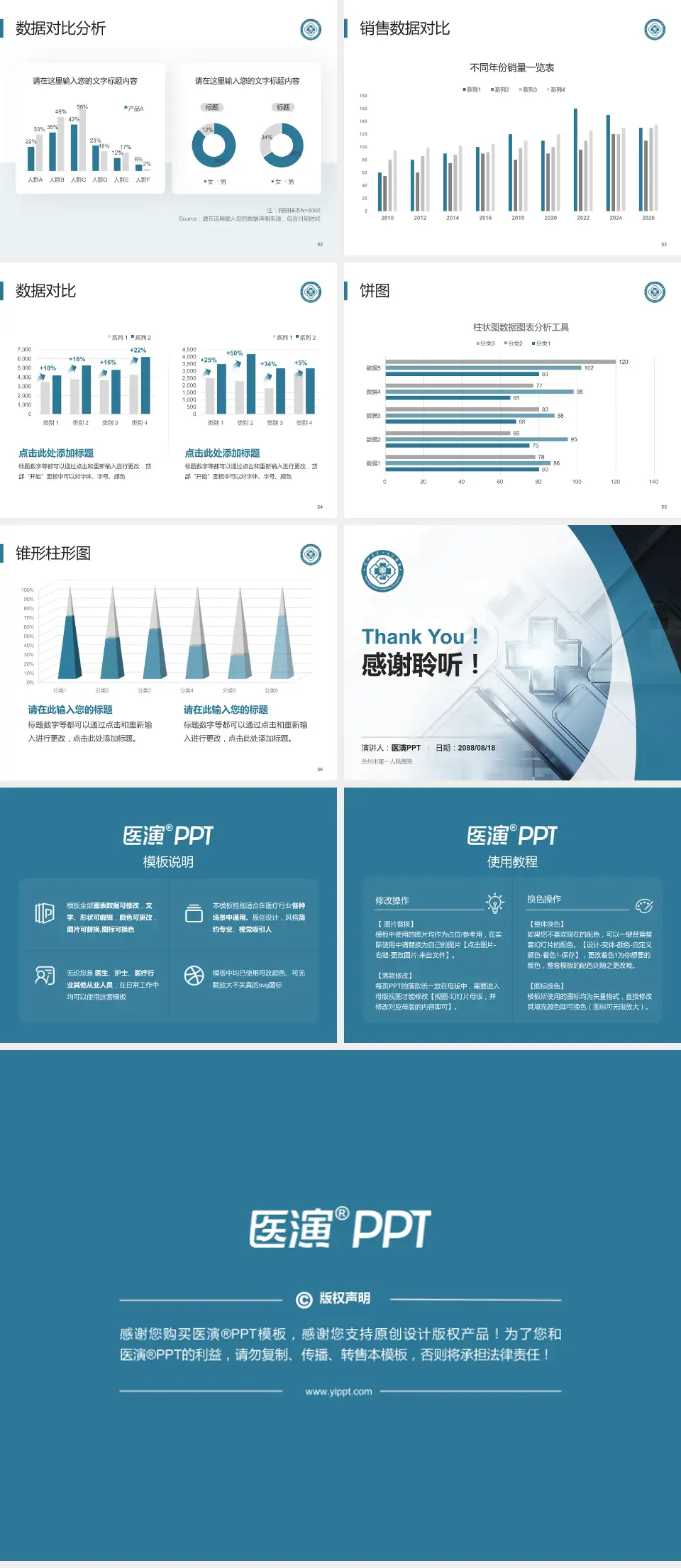 兰州市第一人民医院医疗行业比赛专用PPT模板4:3格式幻灯片预览图7