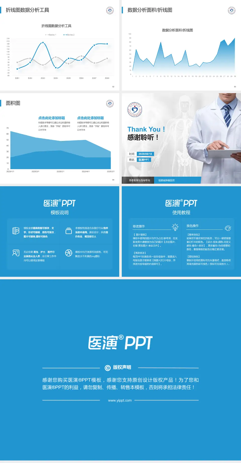 福建省肿瘤医院患者教育与指导PPT模板4:3格式幻灯片预览图7