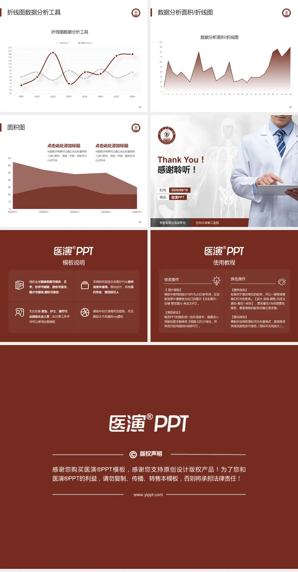 兰州大学第二医院患者教育与指导PPT模板4:3格式幻灯片预览图7