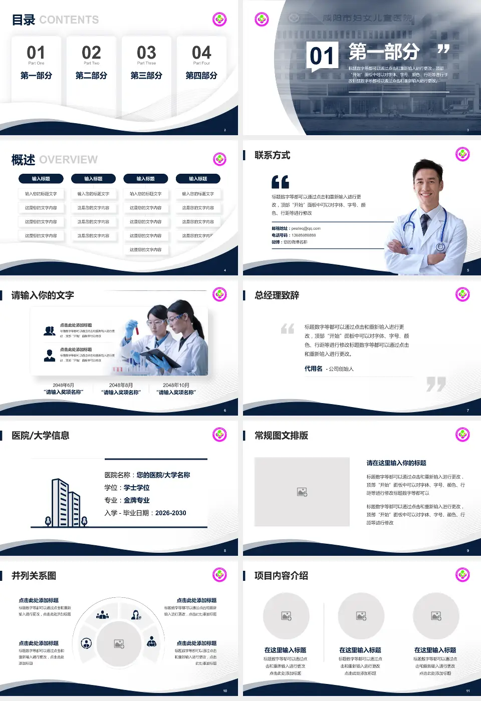 咸阳市妇幼保健院会议与研讨会PPT模板16:9格式幻灯片预览图2