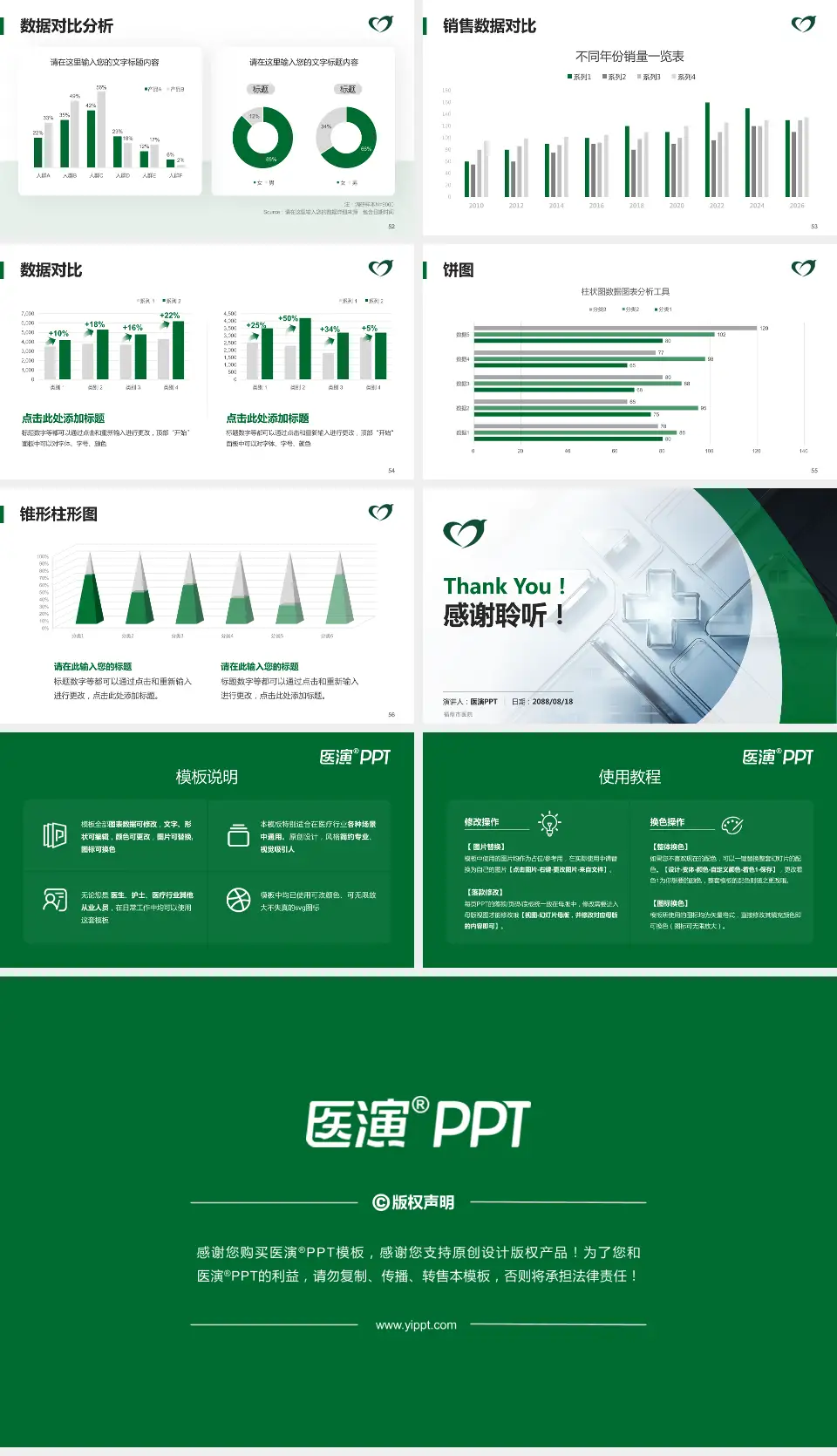 福鼎市医院医疗行业比赛专用PPT模板16:9格式幻灯片预览图7