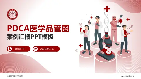 延安市宝塔区中医院品管圈PDCA演示专用PPT模板