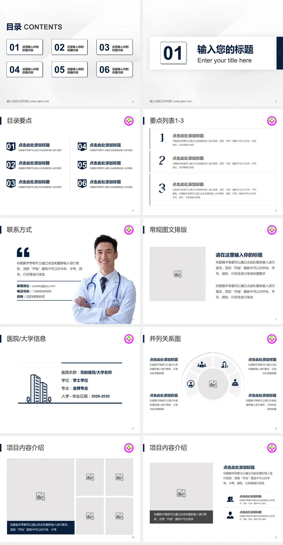 咸阳市妇幼保健院培训与教育PPT模板4:3格式幻灯片预览图2