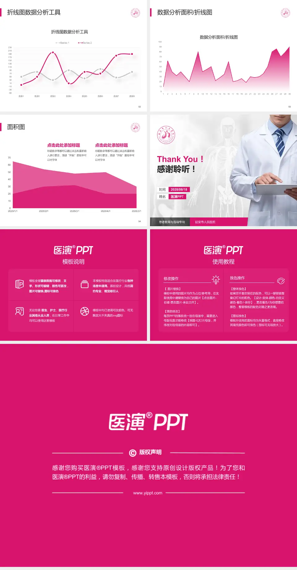 延安市人民医院患者教育与指导PPT模板4:3格式幻灯片预览图7