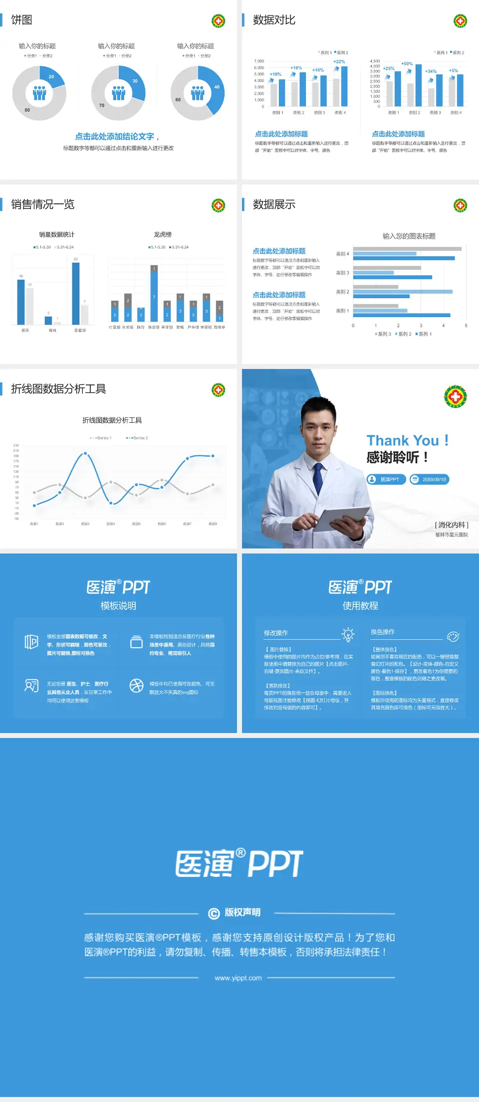 榆林市星元医院病例分享与讨论PPT模板4:3格式幻灯片预览图4