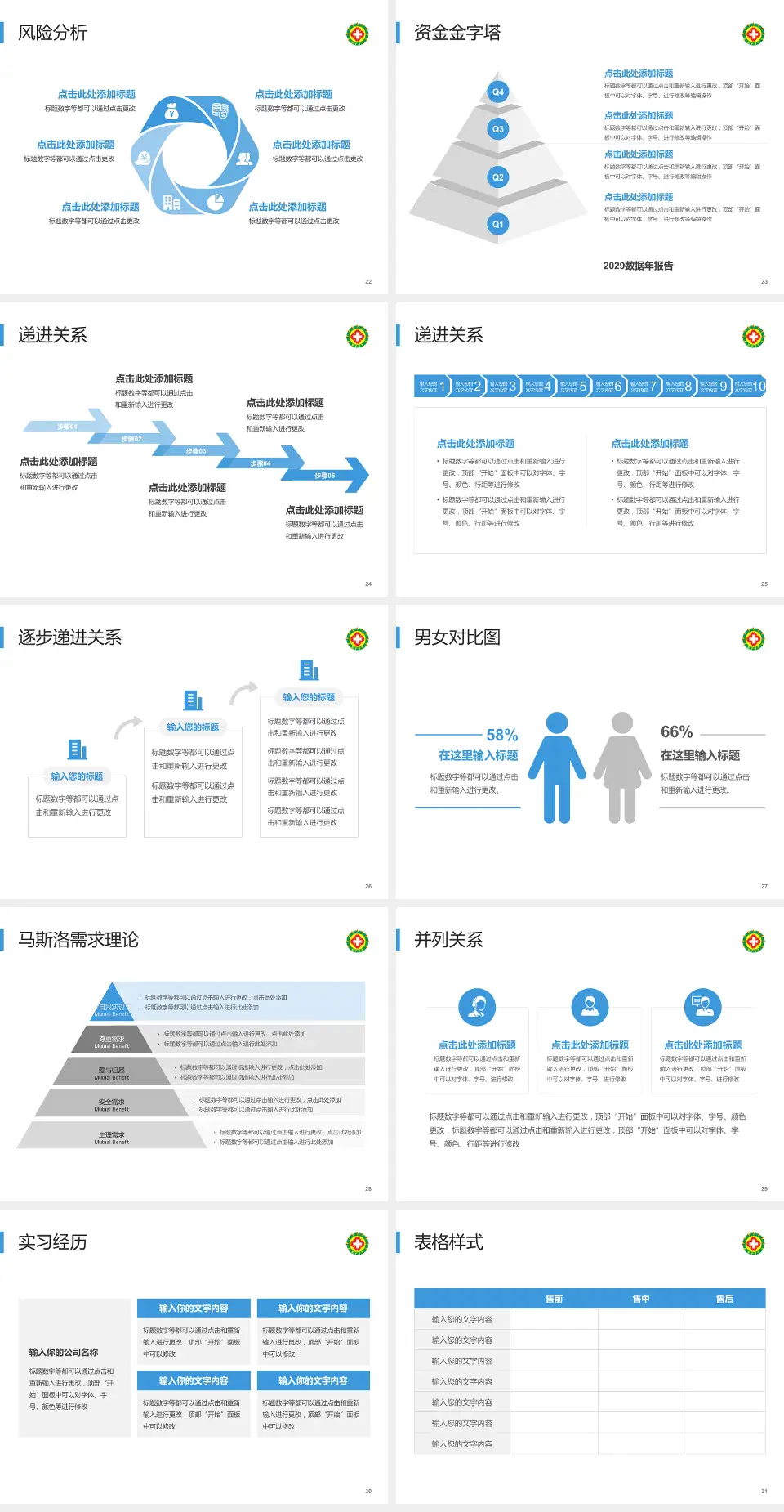 榆林市星元医院项目申请与汇报PPT模板4:3格式幻灯片预览图4