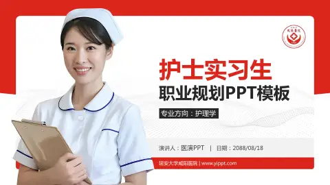 延安大学咸阳医院护理专业职业生涯规划PPT模板