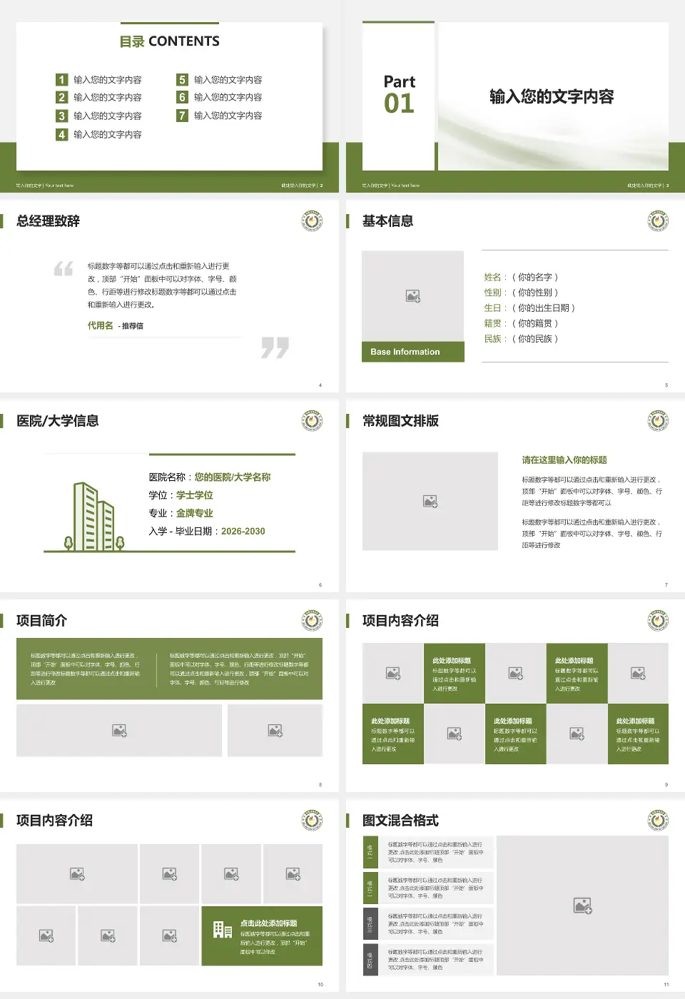 武警甘肃省总队医院个人求职应聘简历PPT模板16:9格式幻灯片预览图2
