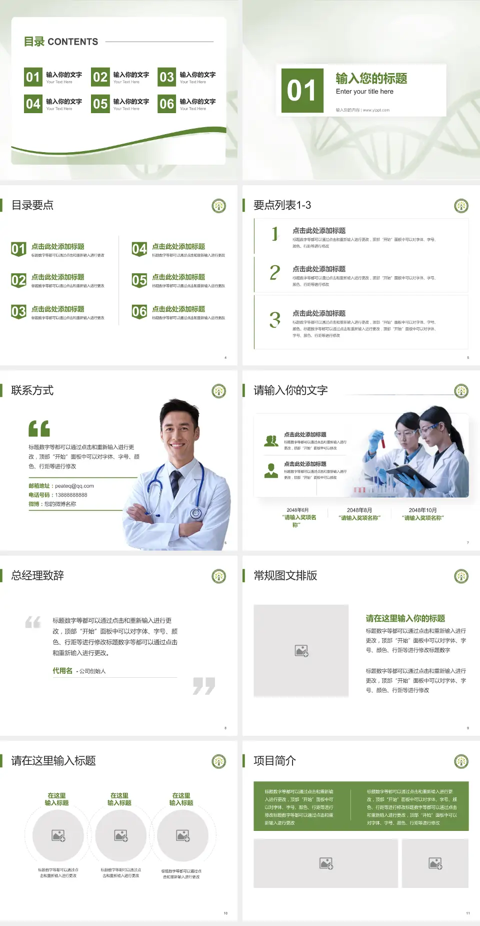 杨凌示范区医院项目申请与汇报PPT模板4:3格式幻灯片预览图2