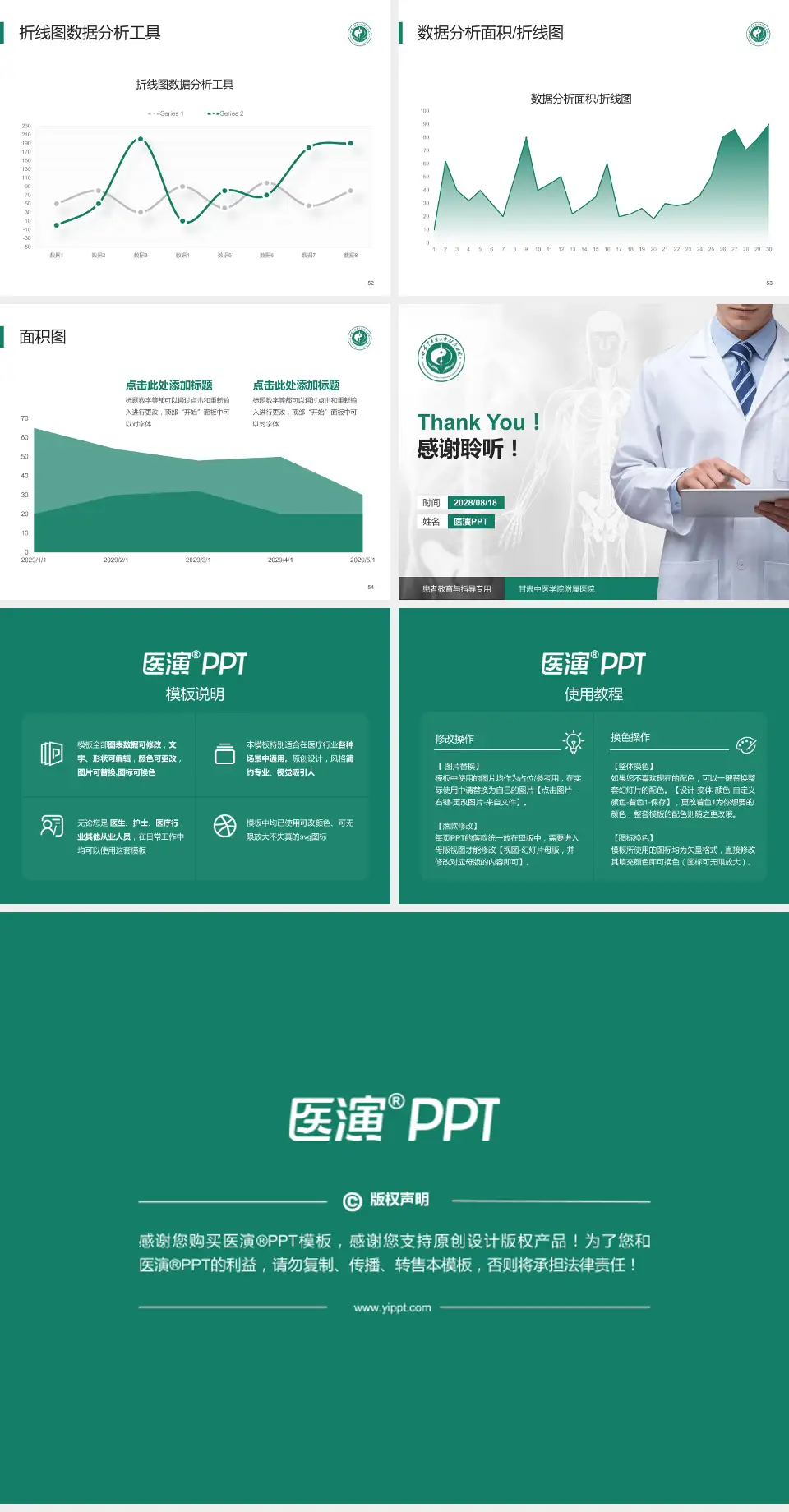 甘肃中医学院附属医院患者教育与指导PPT模板4:3格式幻灯片预览图7