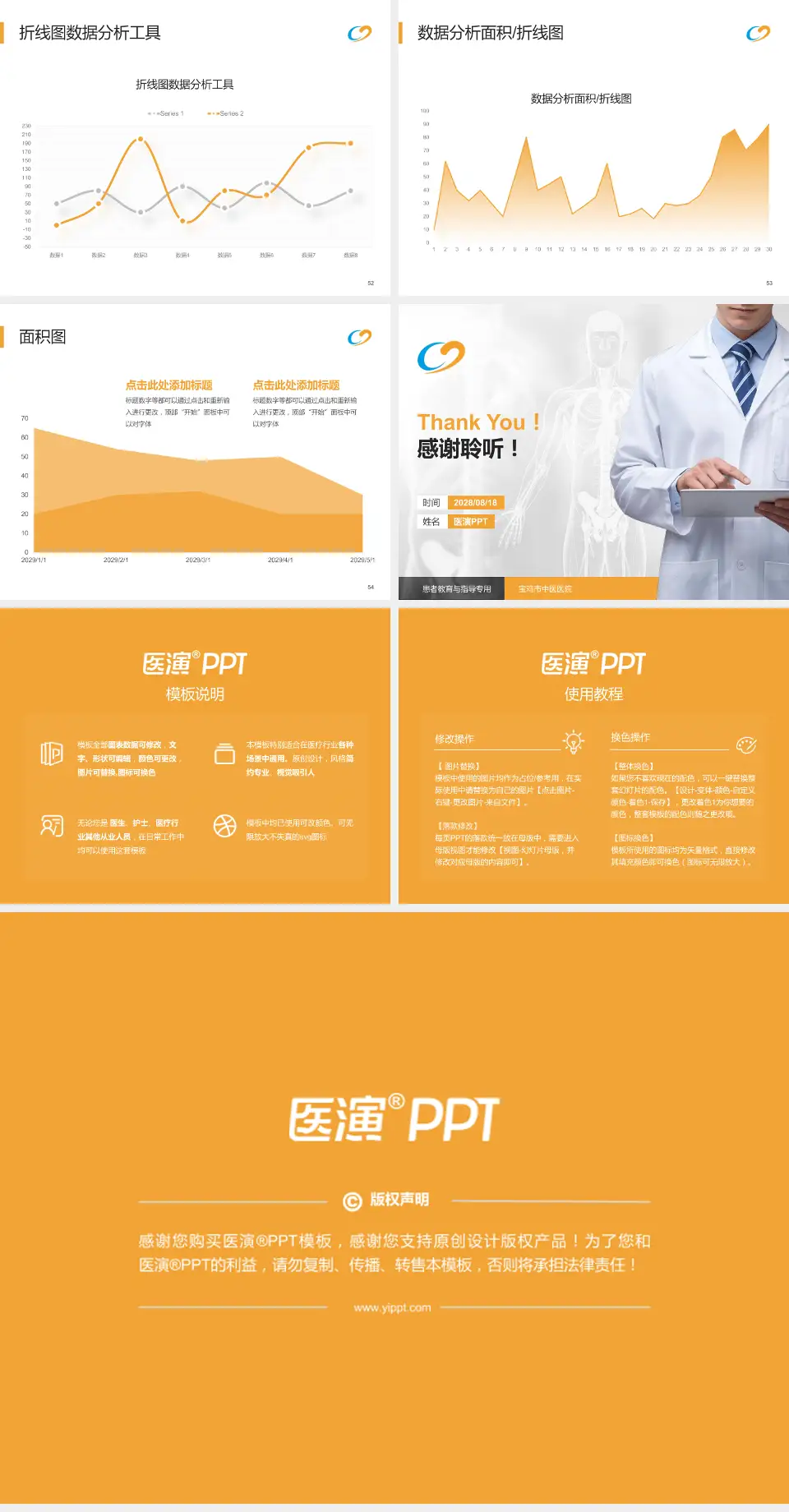 宝鸡市中医医院患者教育与指导PPT模板4:3格式幻灯片预览图7