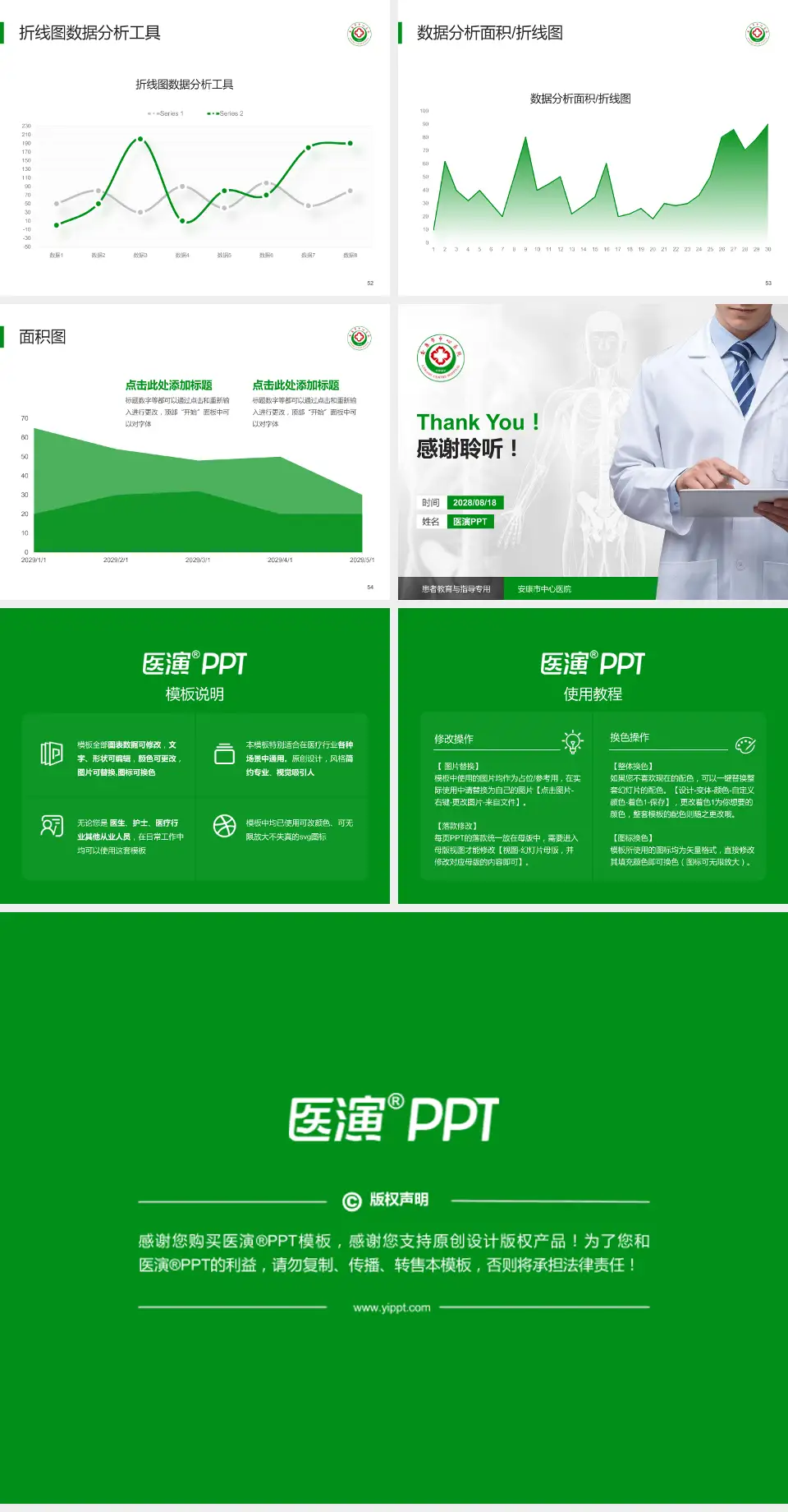 安康市中心医院患者教育与指导PPT模板4:3格式幻灯片预览图7