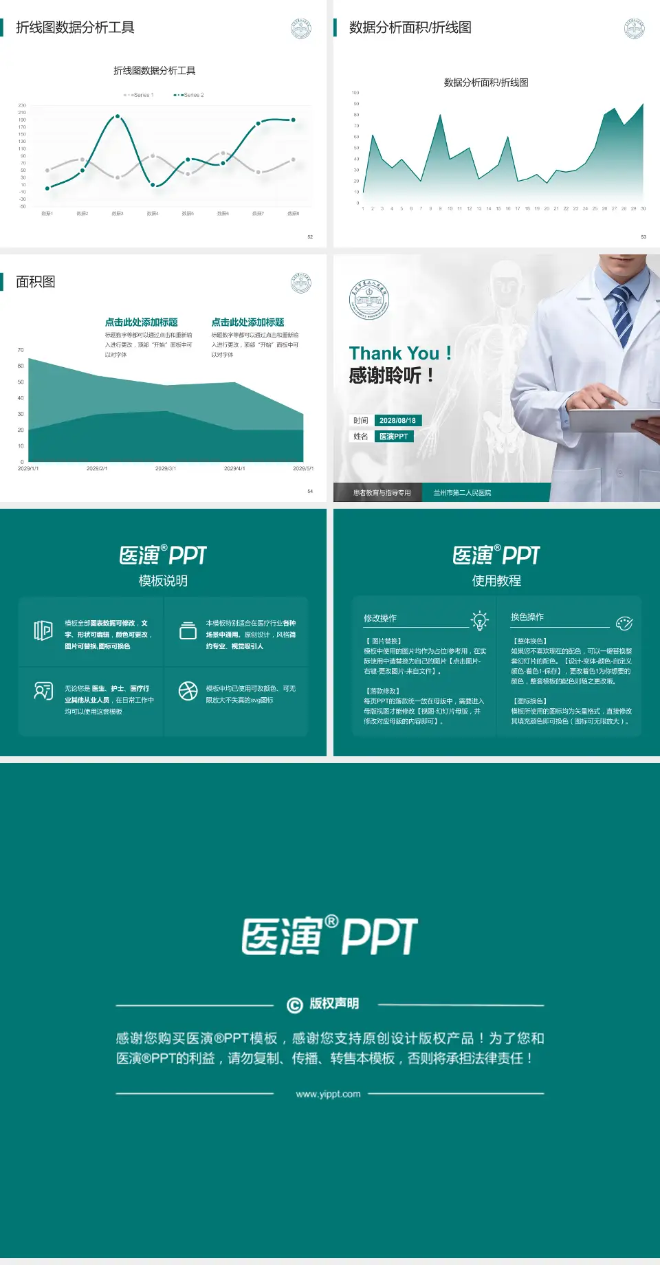 兰州市第二人民医院患者教育与指导PPT模板4:3格式幻灯片预览图7