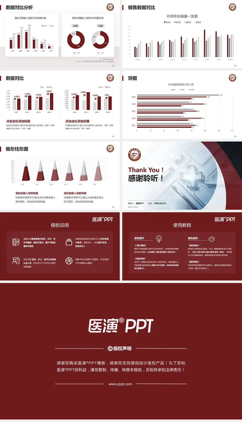 榆林市中医院医疗行业比赛专用PPT模板16:9格式幻灯片预览图7