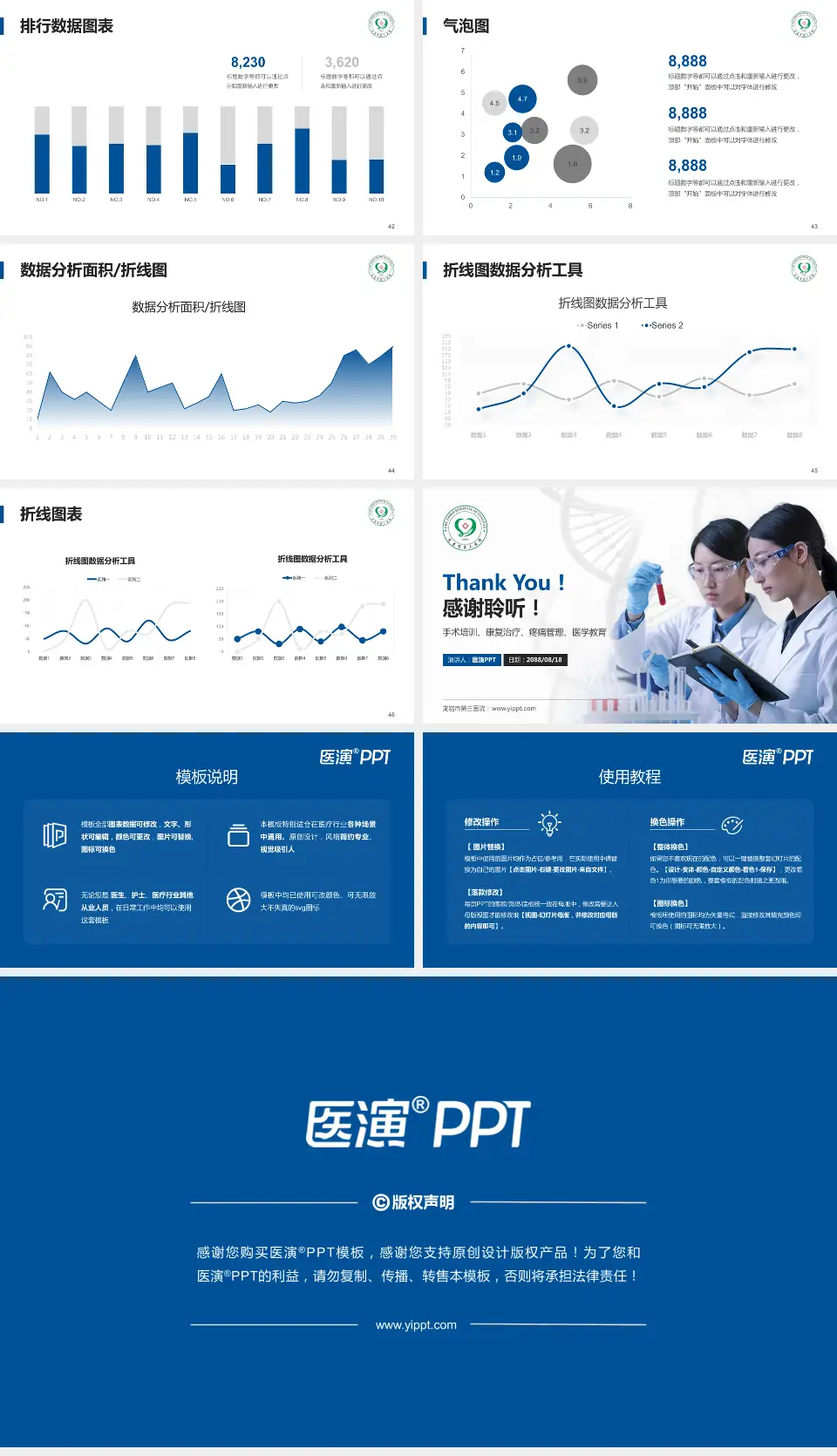 龙岩市第三医院科研成果展示PPT模板16:9格式幻灯片预览图6