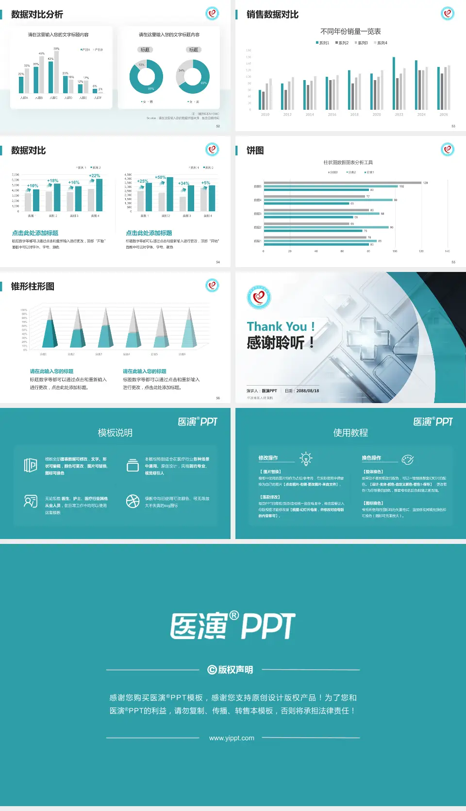平凉地区人民医院医疗行业比赛专用PPT模板16:9格式幻灯片预览图7