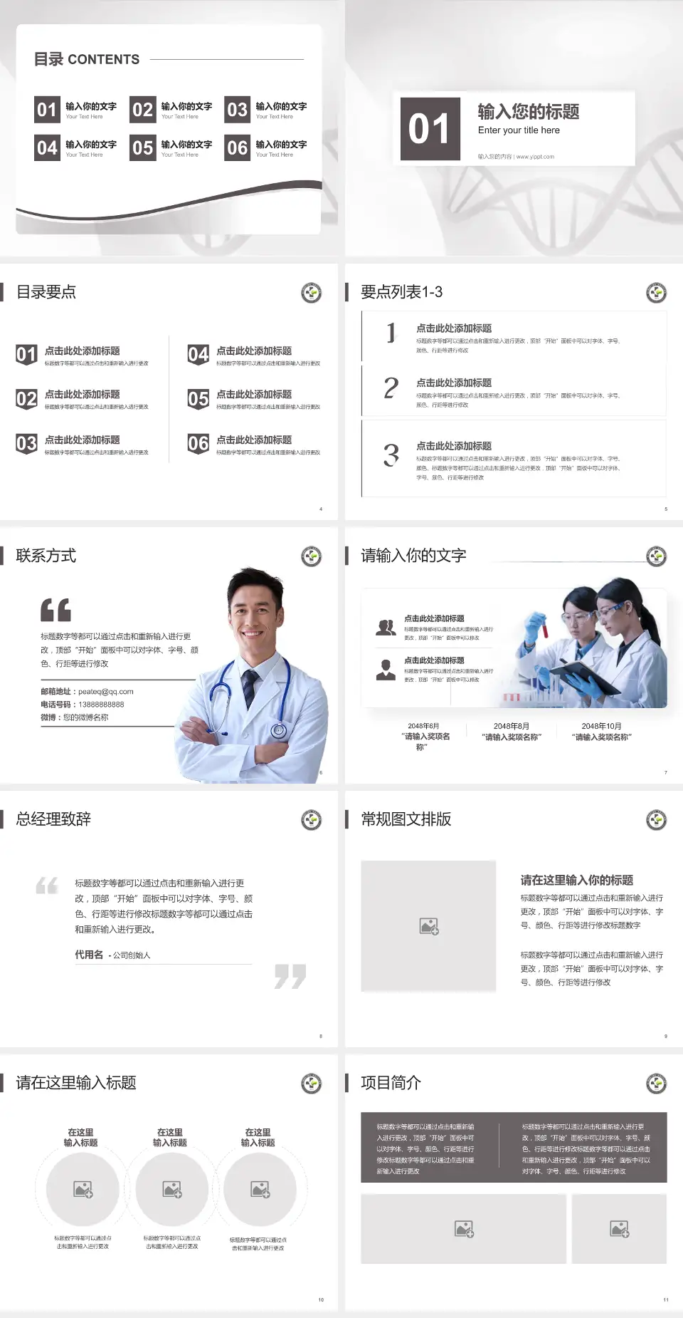 金川集团有限公司职工医院项目申请与汇报PPT模板4:3格式幻灯片预览图2