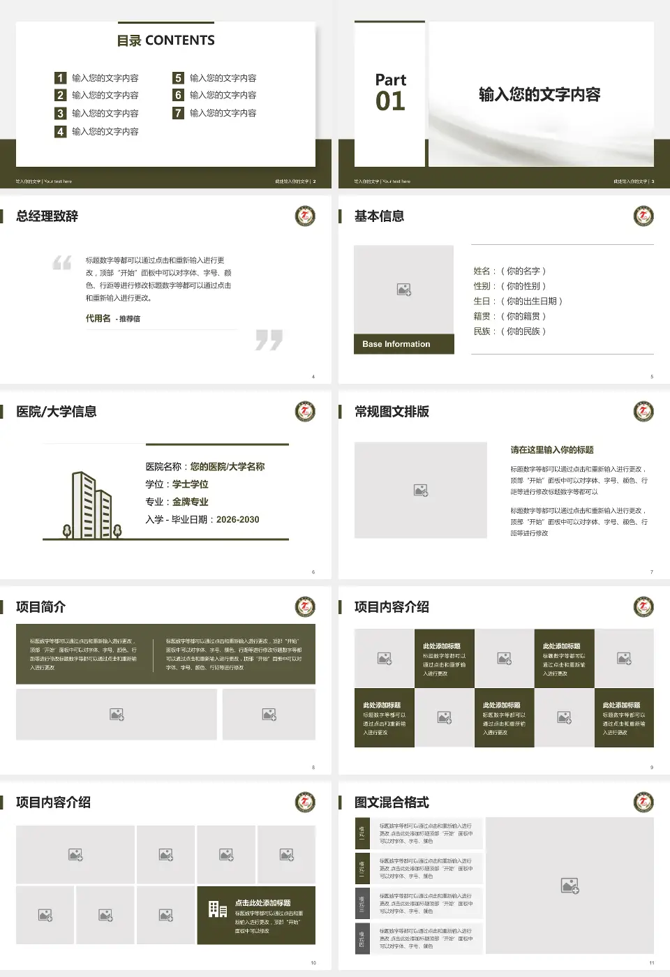 临夏七医院个人求职应聘简历PPT模板16:9格式幻灯片预览图2