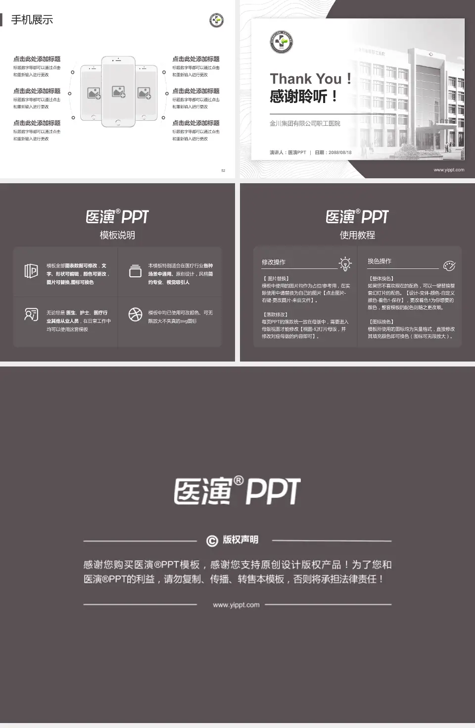 金川集团有限公司职工医院医院管理报告PPT模板4:3格式幻灯片预览图7