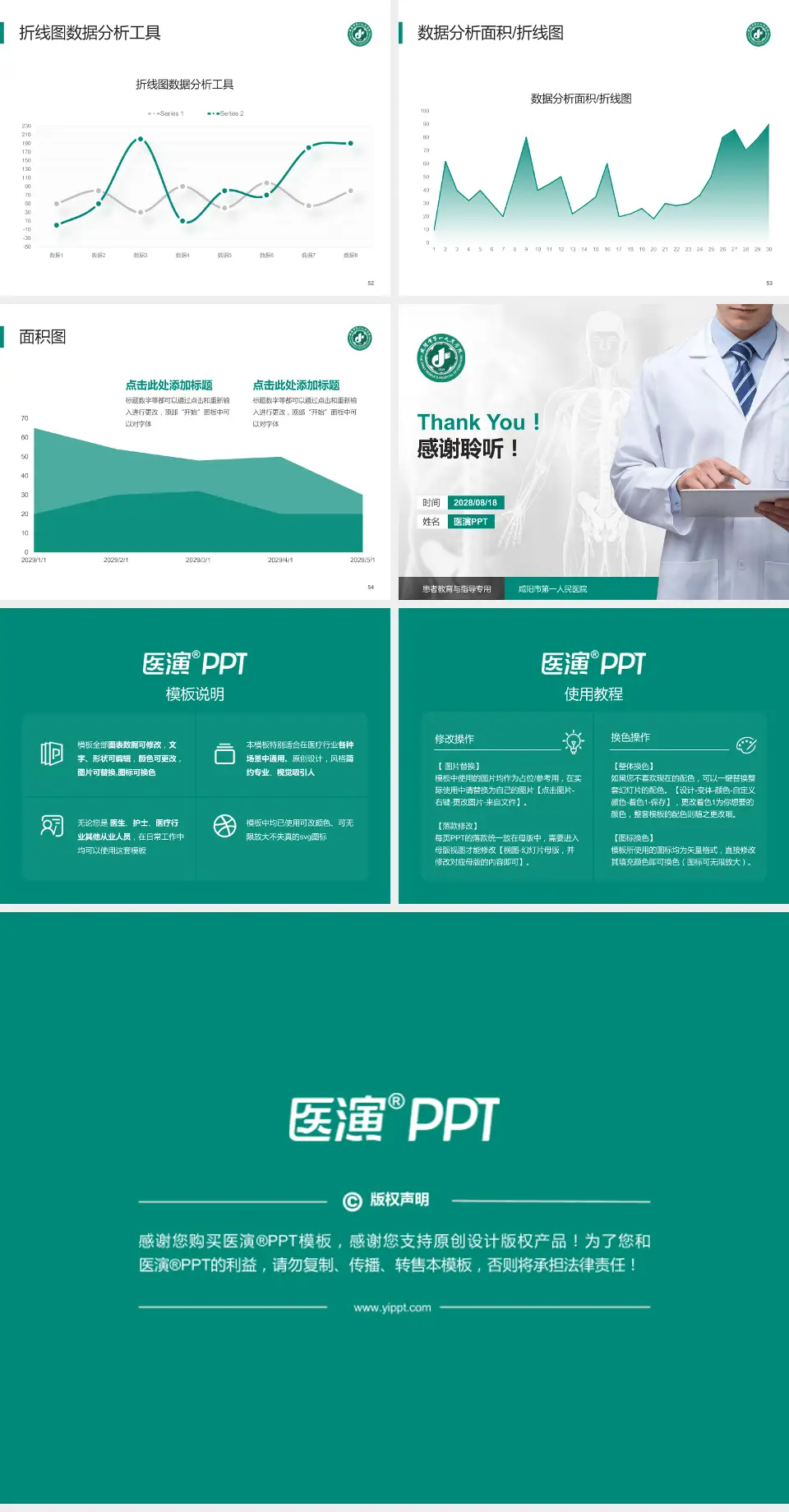 咸阳市第一人民医院患者教育与指导PPT模板4:3格式幻灯片预览图7