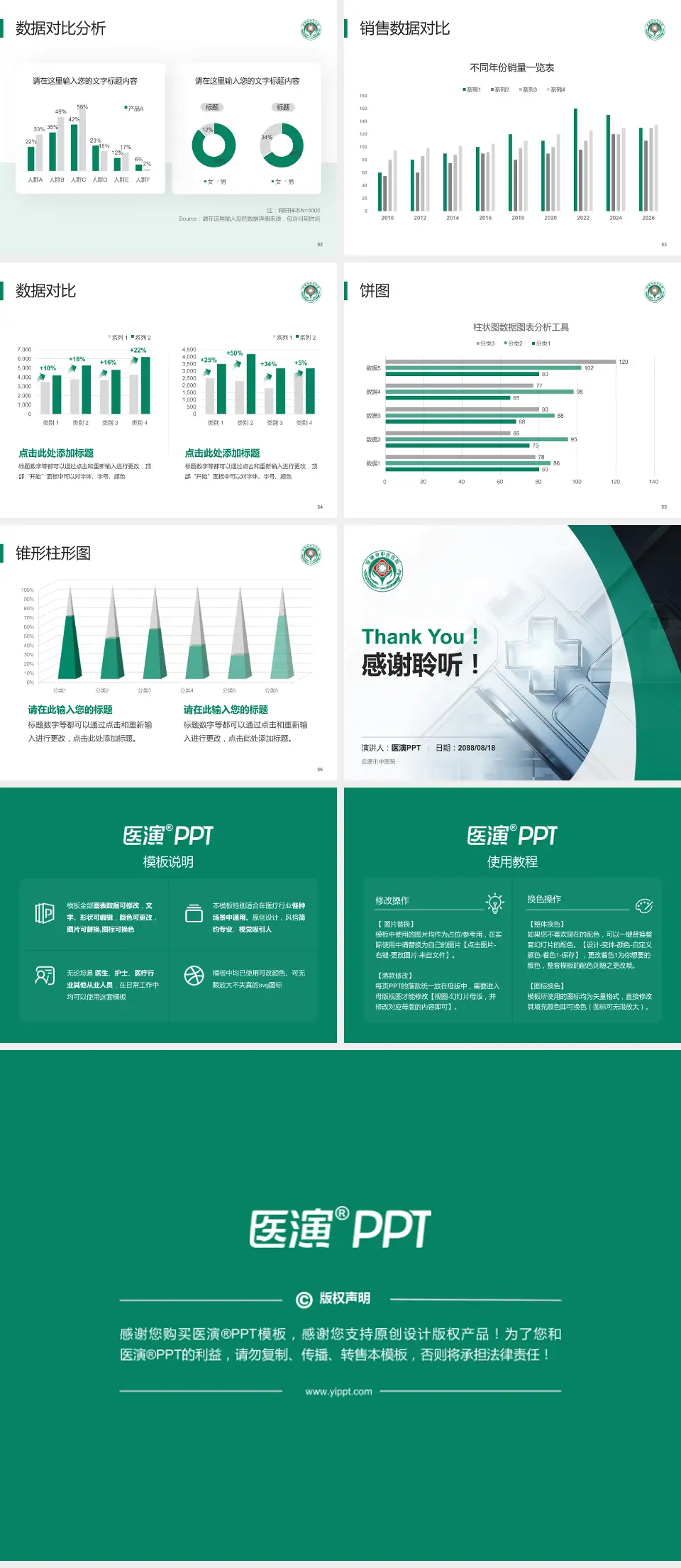 安康市中医院医疗行业比赛专用PPT模板4:3格式幻灯片预览图7