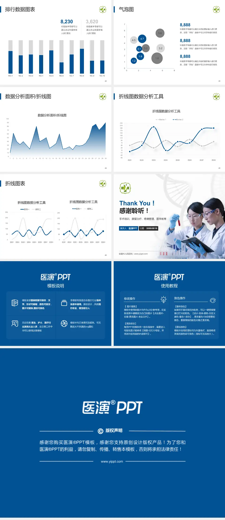 临夏州人民医院科研成果展示PPT模板4:3格式幻灯片预览图6