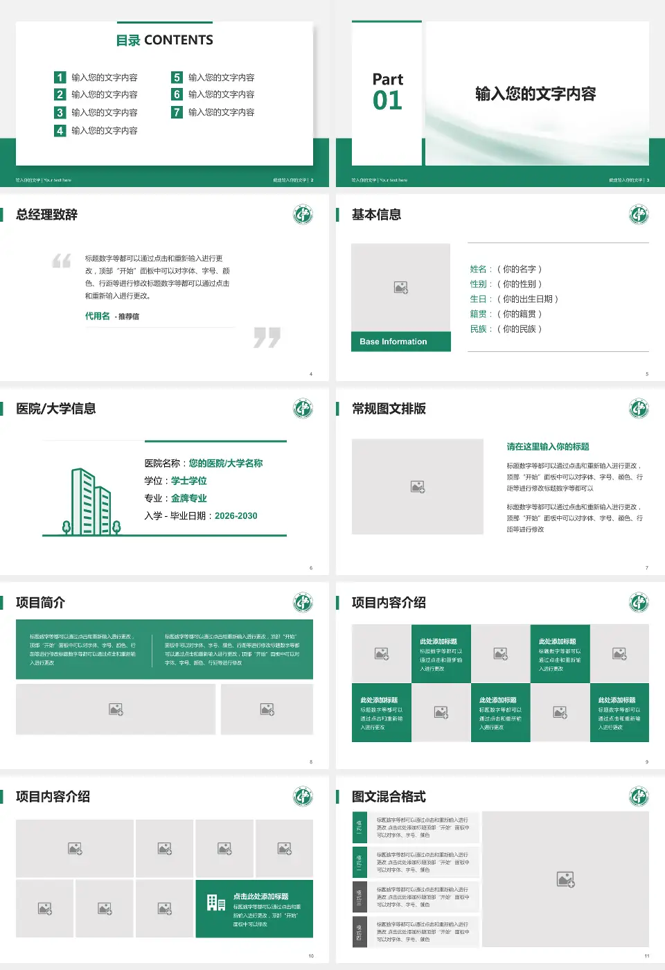 武威市中医医院个人求职应聘简历PPT模板16:9格式幻灯片预览图2