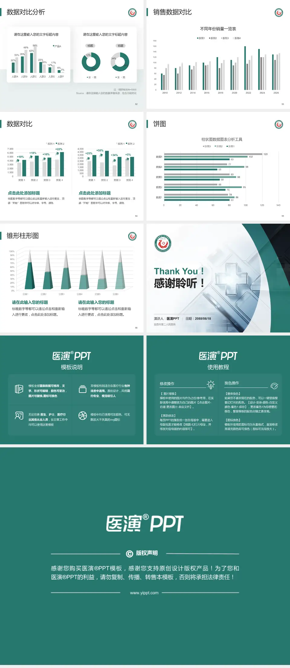 定西市第二人民医院医疗行业比赛专用PPT模板4:3格式幻灯片预览图7
