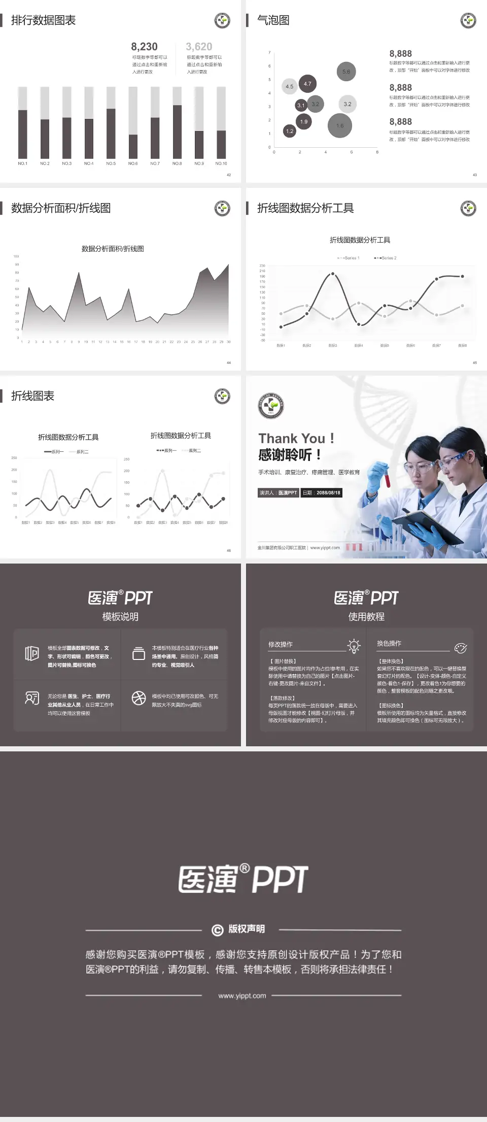 金川集团有限公司职工医院科研成果展示PPT模板4:3格式幻灯片预览图6