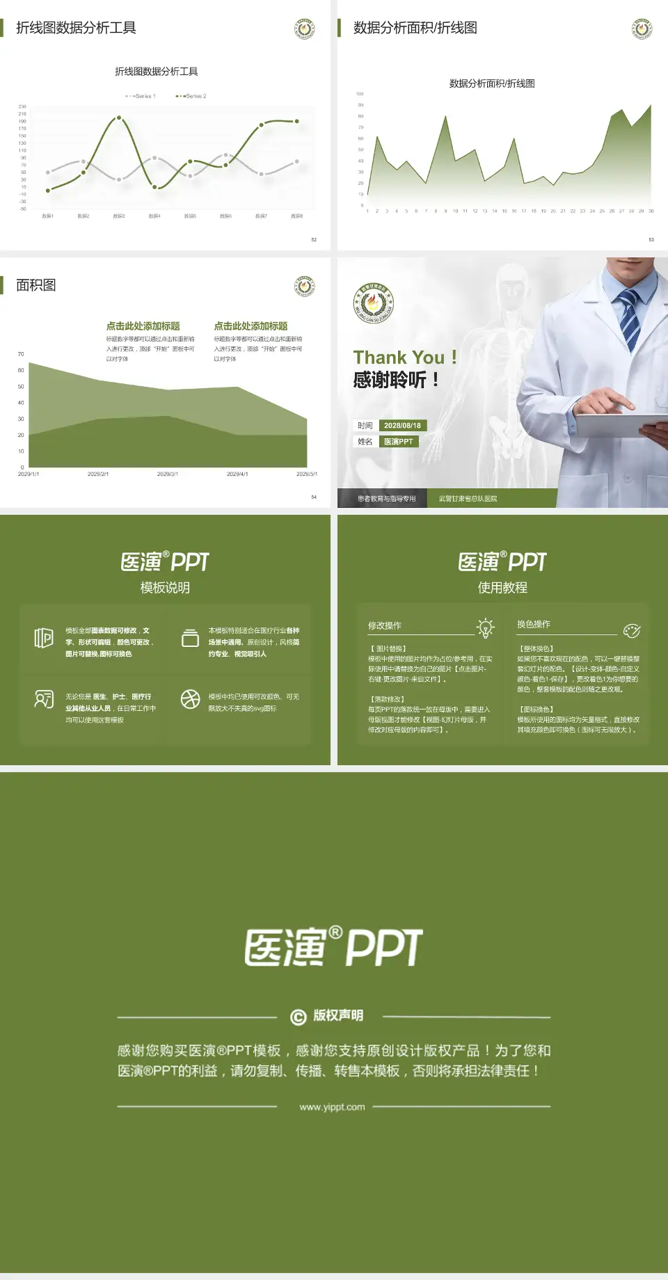 武警甘肃省总队医院患者教育与指导PPT模板4:3格式幻灯片预览图7