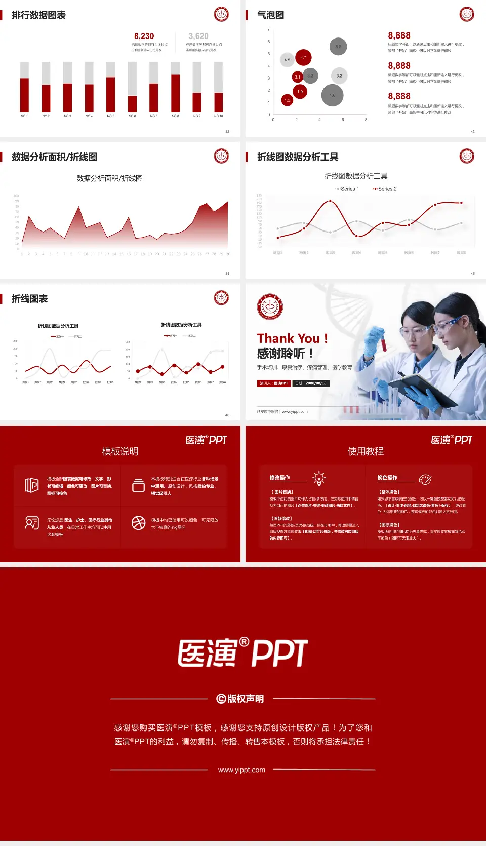 延安市中医院科研成果展示PPT模板16:9格式幻灯片预览图6