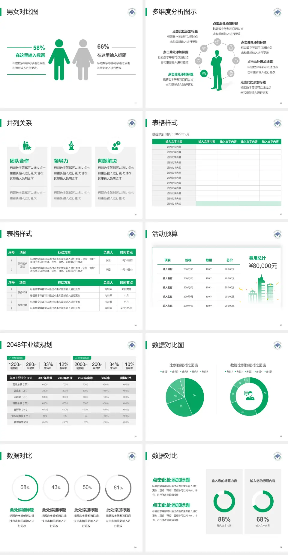 天水市第二人民医院财务与预算报告PPT模板4:3格式幻灯片预览图3