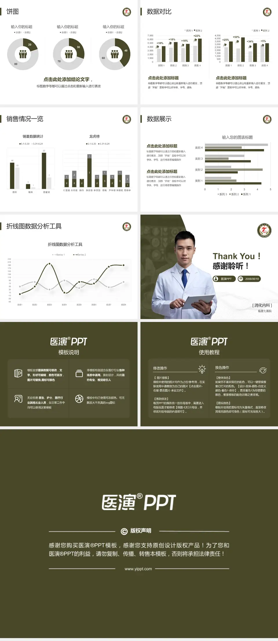 临夏七医院病例分享与讨论PPT模板4:3格式幻灯片预览图4