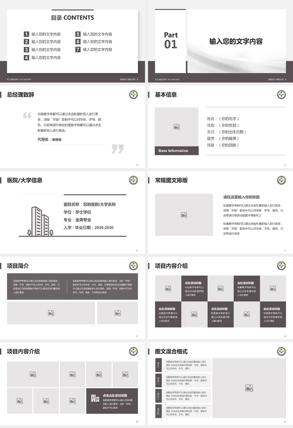 金川集团有限公司职工医院个人求职应聘简历PPT模板16:9格式幻灯片预览图2