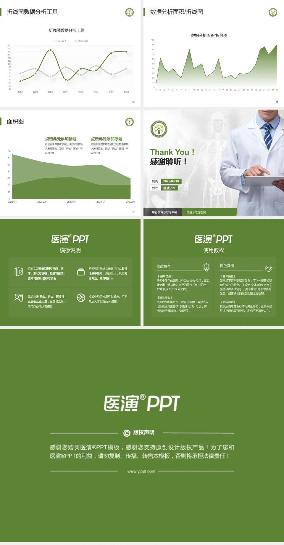 杨凌示范区医院患者教育与指导PPT模板4:3格式幻灯片预览图7