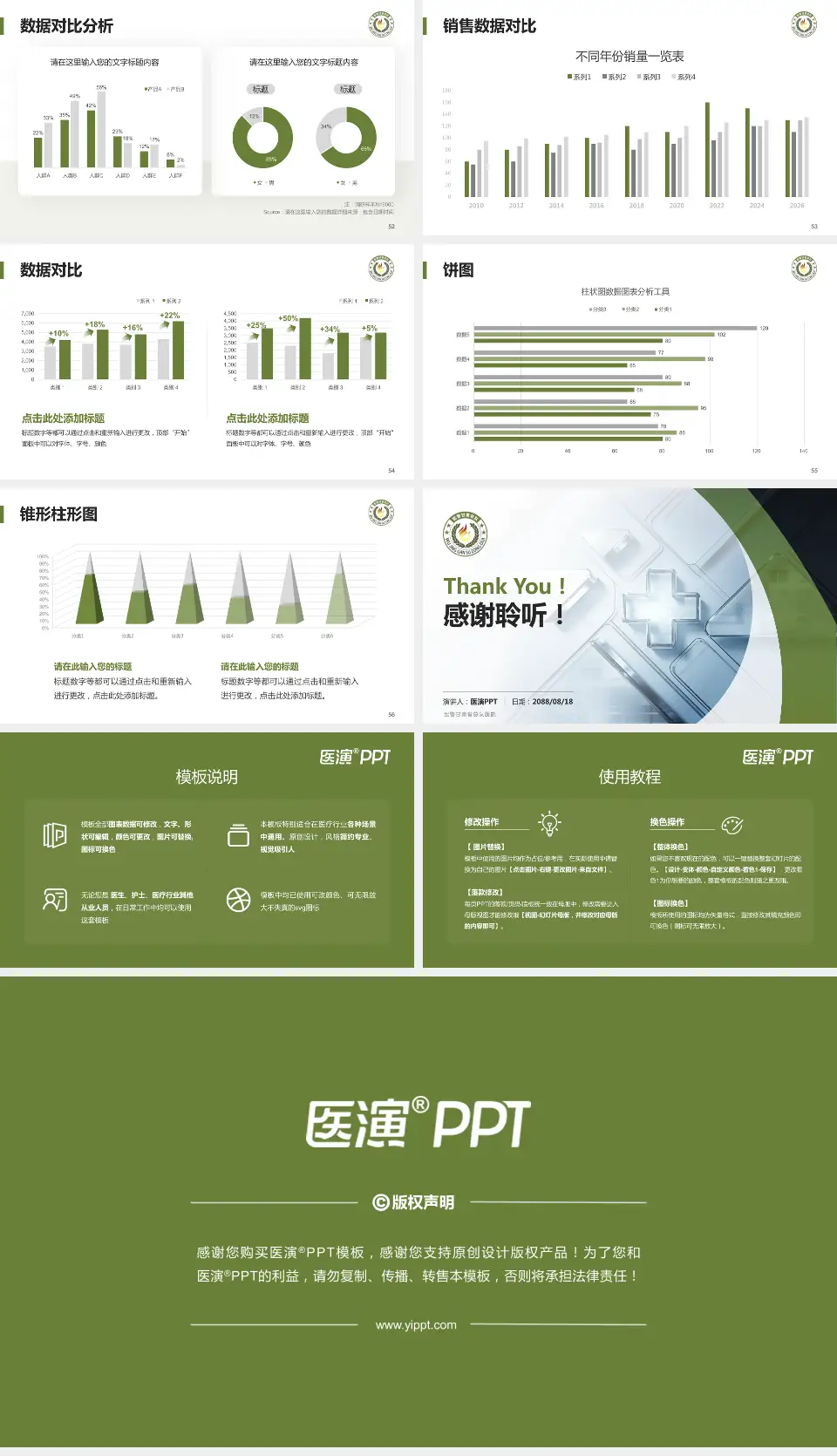 武警甘肃省总队医院医疗行业比赛专用PPT模板16:9格式幻灯片预览图7
