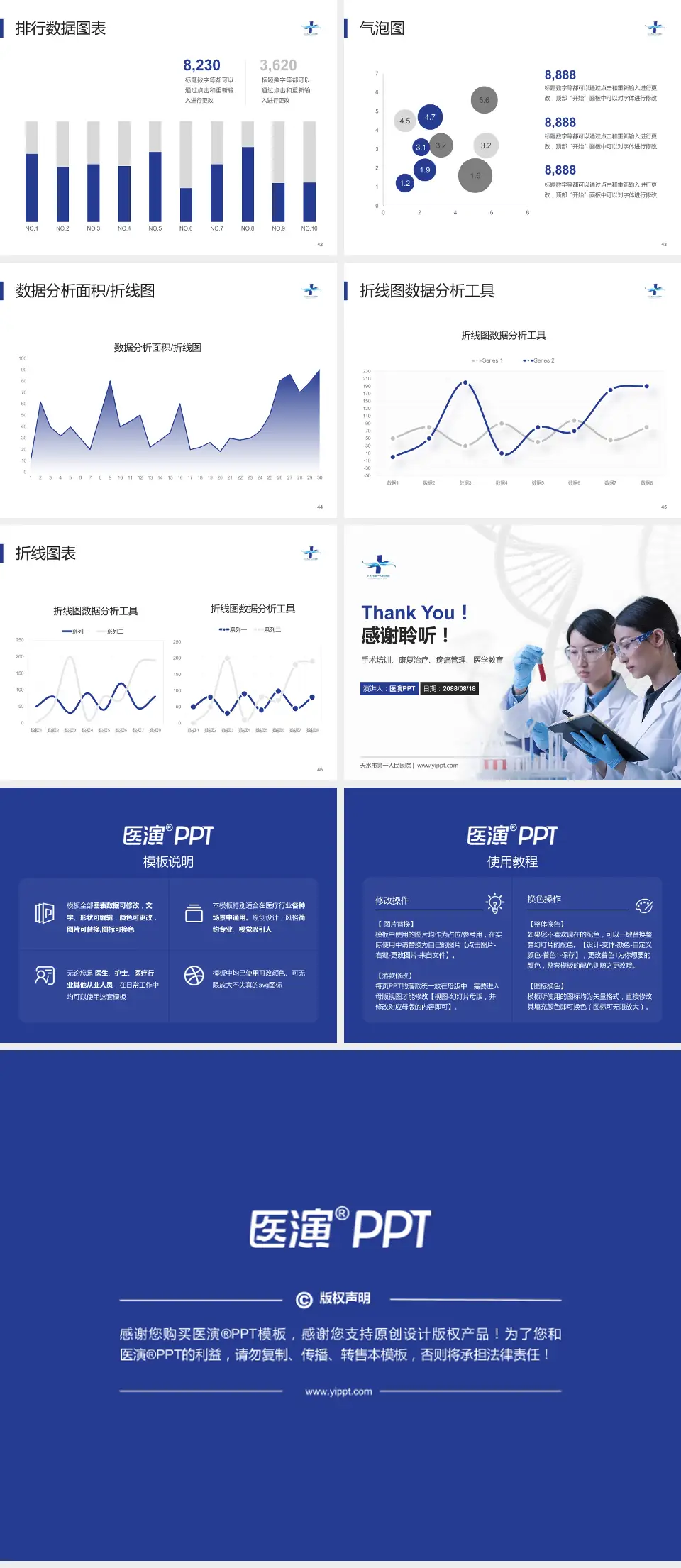 天水市第一人民医院科研成果展示PPT模板4:3格式幻灯片预览图6