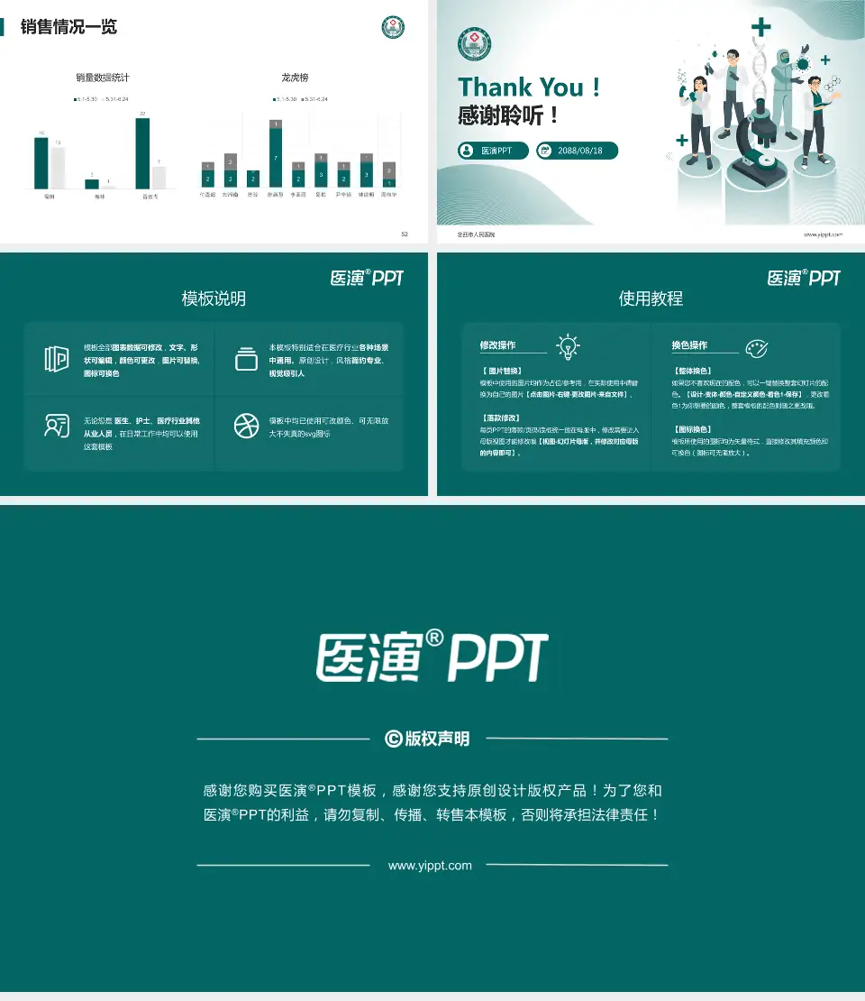 定西市人民医院品管圈PDCA演示专用PPT模板16:9格式幻灯片预览图7