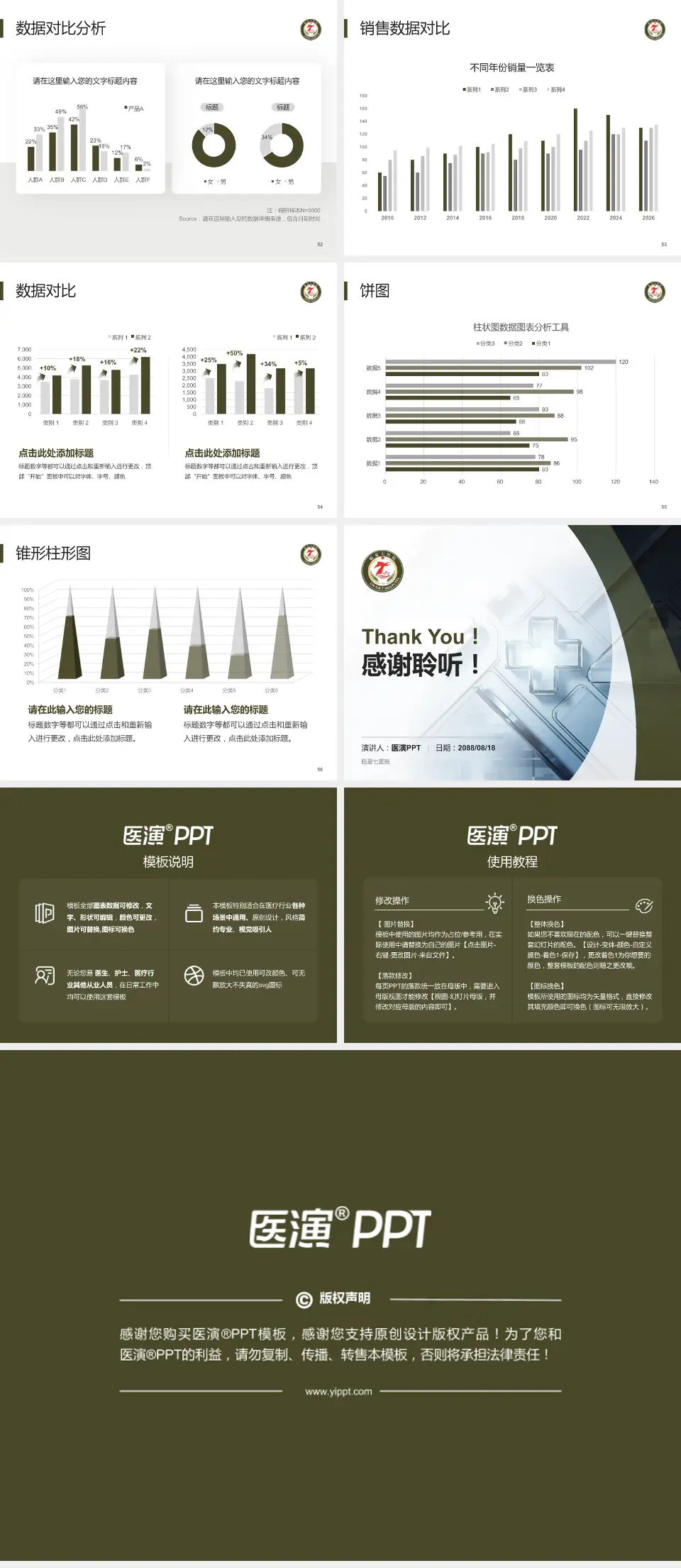 临夏七医院医疗行业比赛专用PPT模板4:3格式幻灯片预览图7