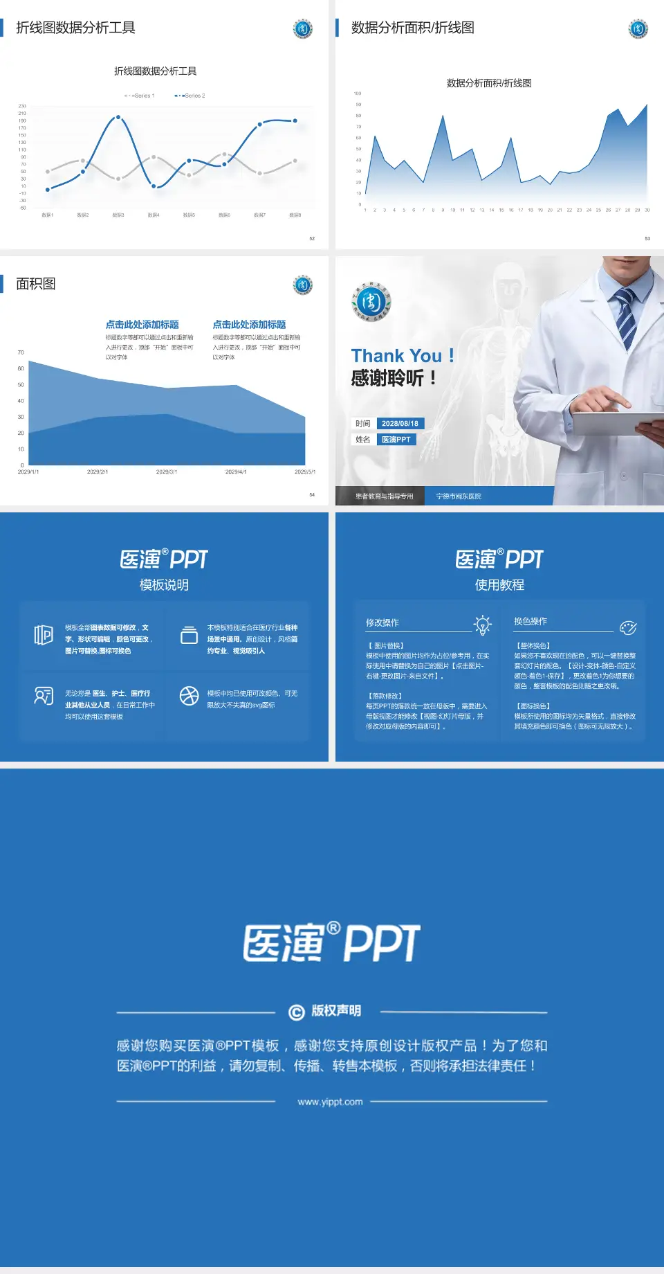 宁德市闽东医院患者教育与指导PPT模板4:3格式幻灯片预览图7