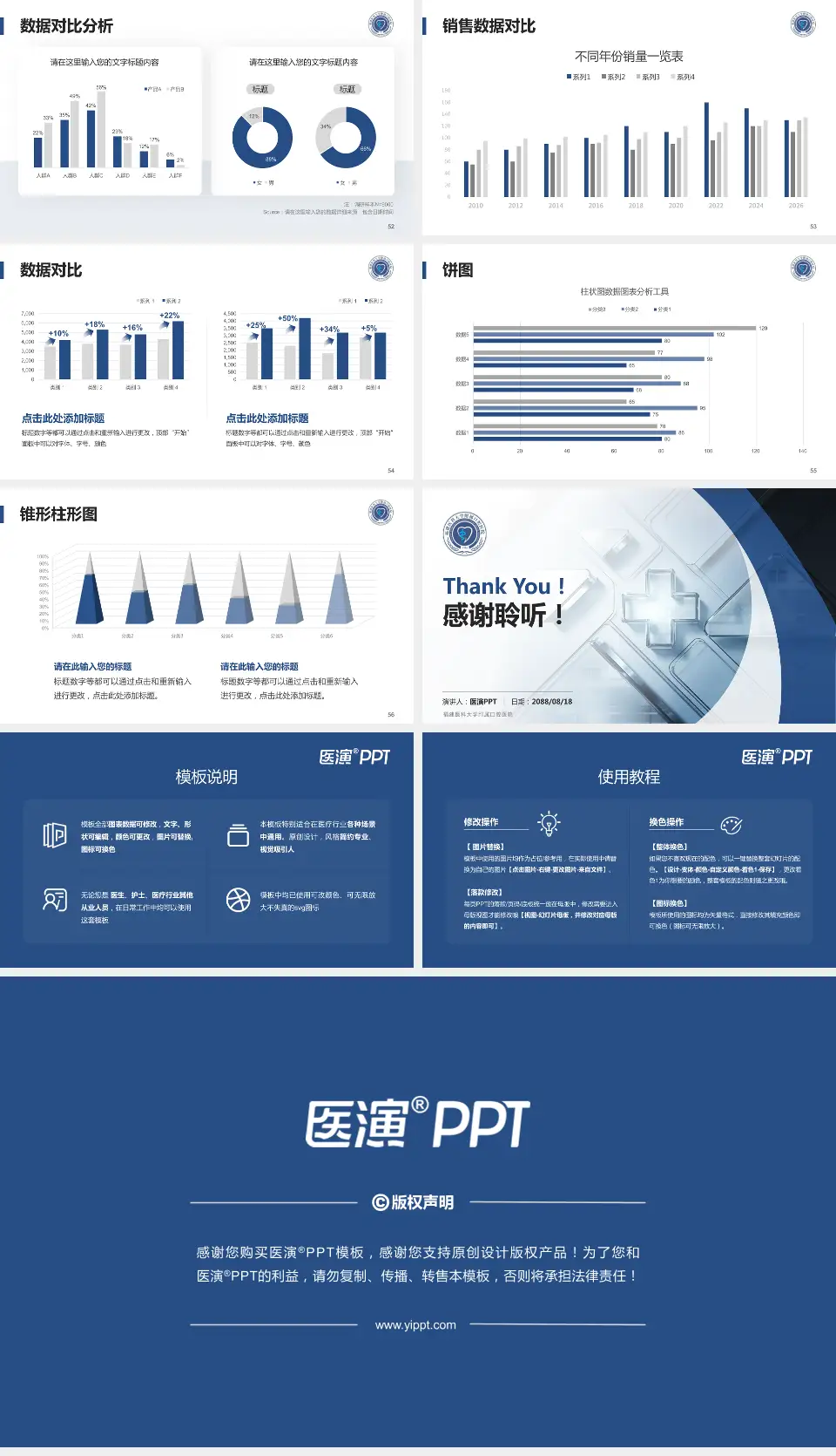 福建医科大学附属口腔医院医疗行业比赛专用PPT模板16:9格式幻灯片预览图7