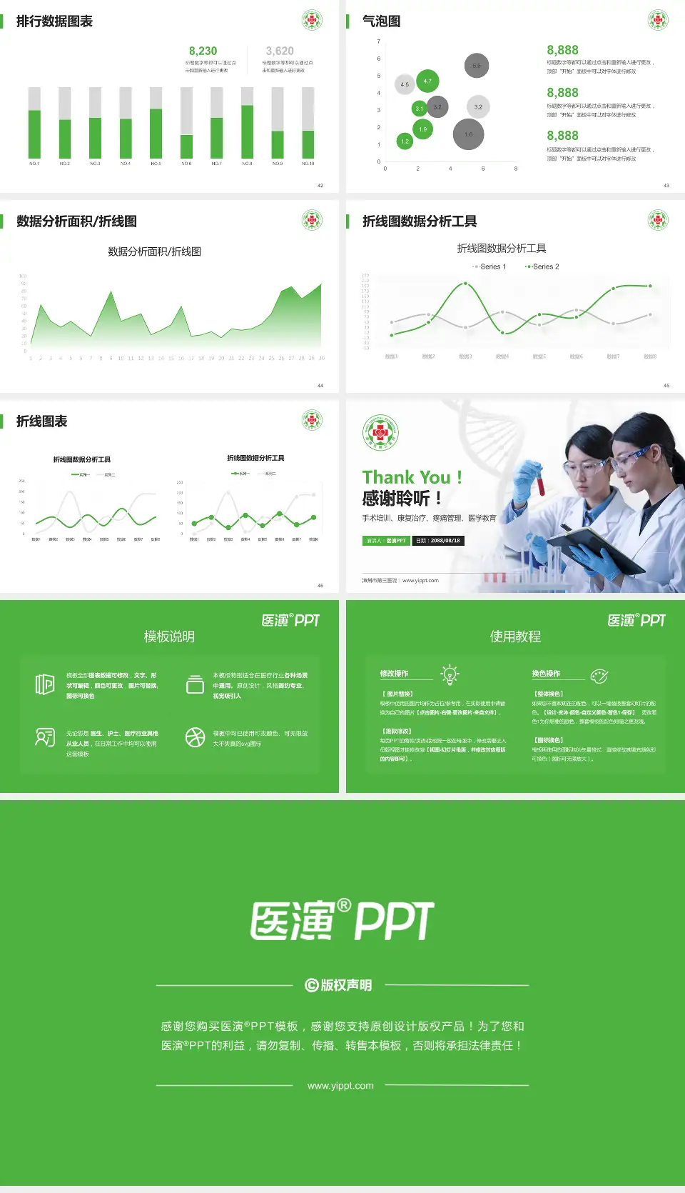 漳州市第三医院科研成果展示PPT模板16:9格式幻灯片预览图6