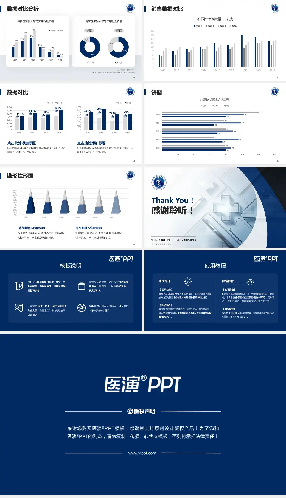 厦门大学附属中山医院医疗行业比赛专用PPT模板16:9格式幻灯片预览图7