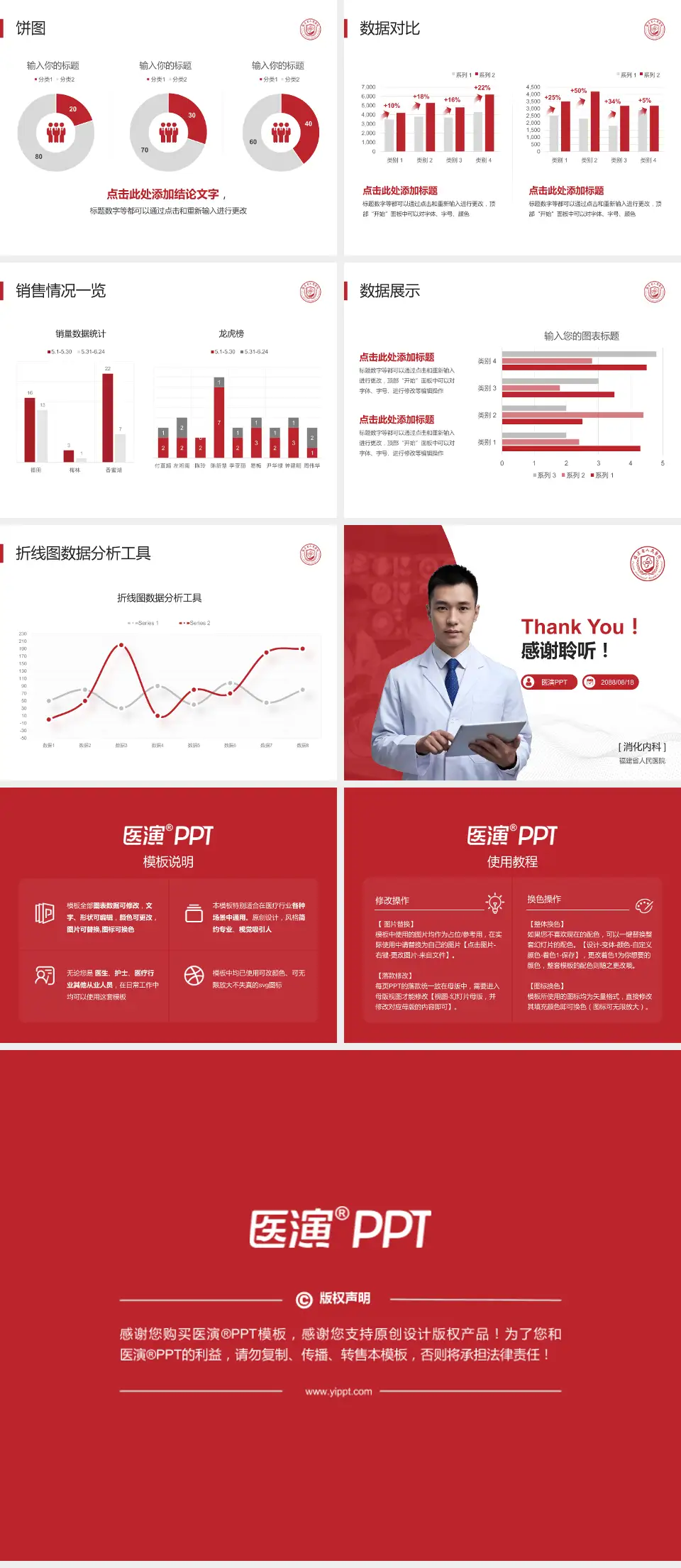 福建省人民医院病例分享与讨论PPT模板4:3格式幻灯片预览图4