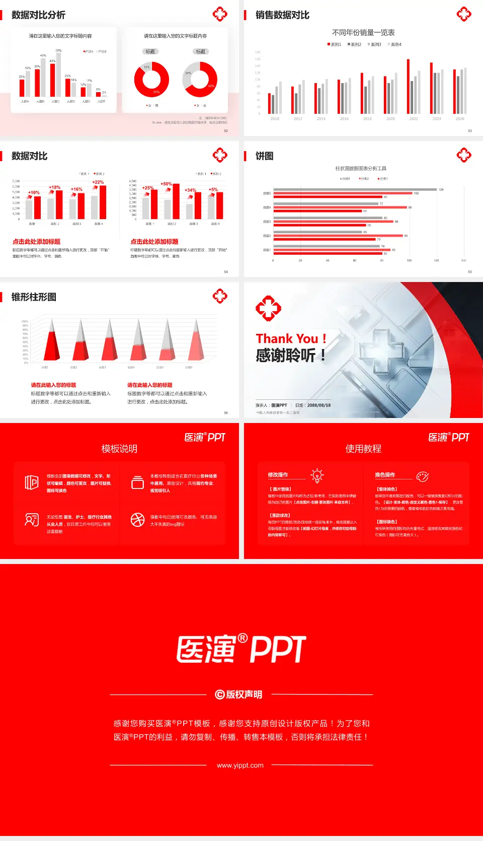 中国人民解放军第一五二医院医疗行业比赛专用PPT模板16:9格式幻灯片预览图7