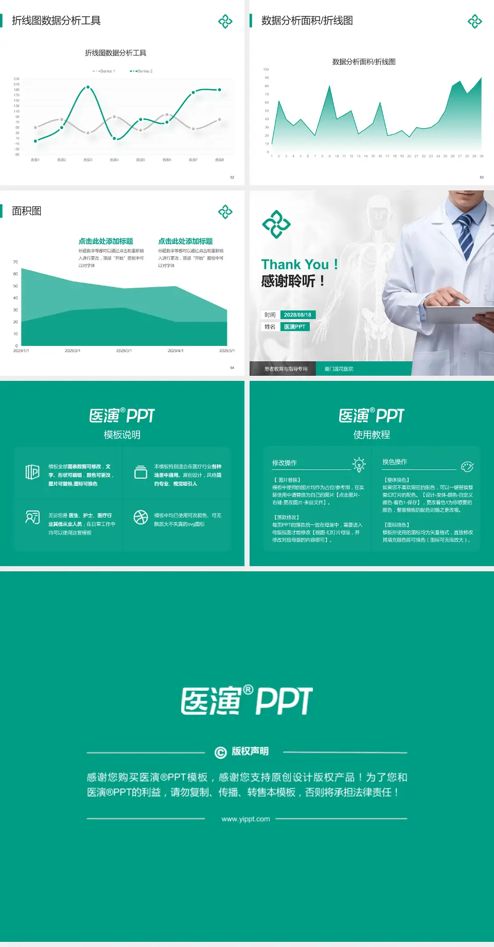 厦门莲花医院患者教育与指导PPT模板4:3格式幻灯片预览图7