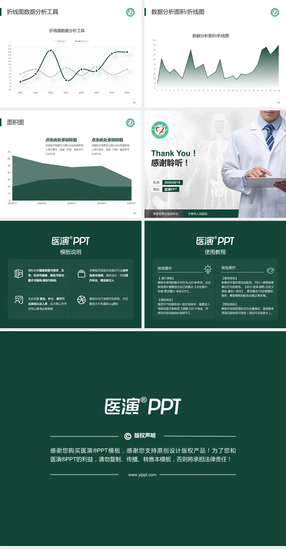 宁德市人民医院患者教育与指导PPT模板4:3格式幻灯片预览图7