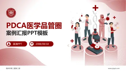 福州市第二医院二部品管圈PDCA演示专用PPT模板