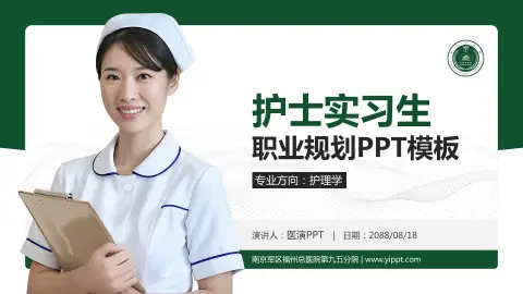 南京军区福州总医院第九五分院护理专业职业生涯规划PPT模板
